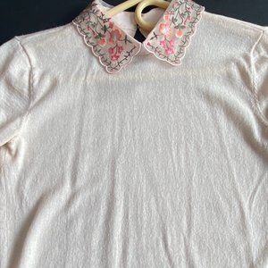 Club Monaco Sweater with Lace Collar